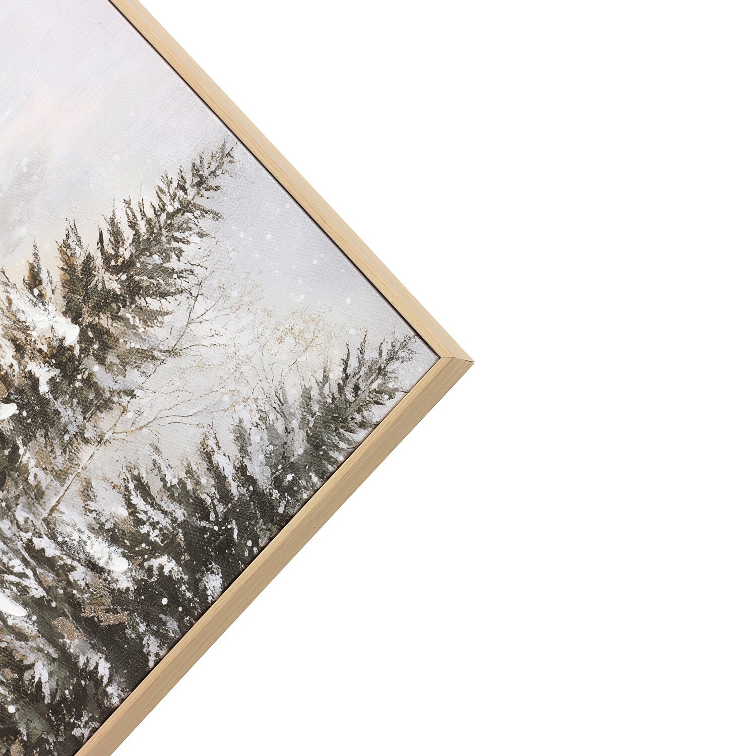 Snowy Tree Embellished Framed Canvas White Image 3