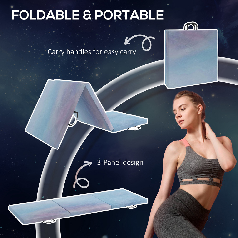 HOMCOM Blue Foldable Gymnastics Mat 182cm Image 8