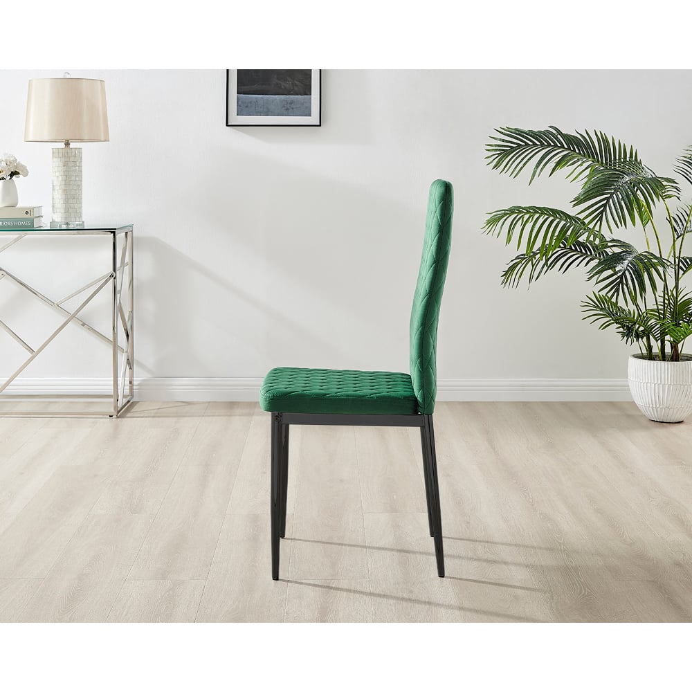 Furniturebox Copeland Valera Marble Effect 4 Seater Dining Set White Green and Black Image 7