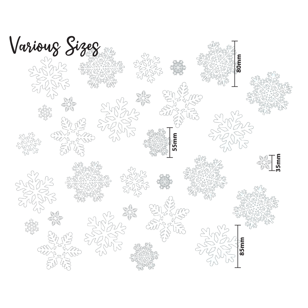 Xmas Haus 144 Piece Snowflake Window Sticker Set Image 4