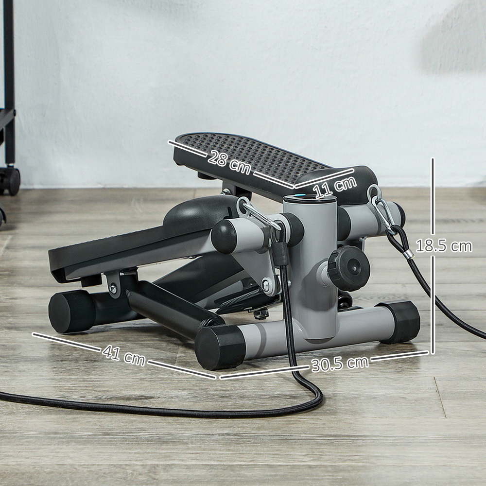 SPORTNOW Compact Mini Stepper with Resistance Bands and LCD Display Image 9