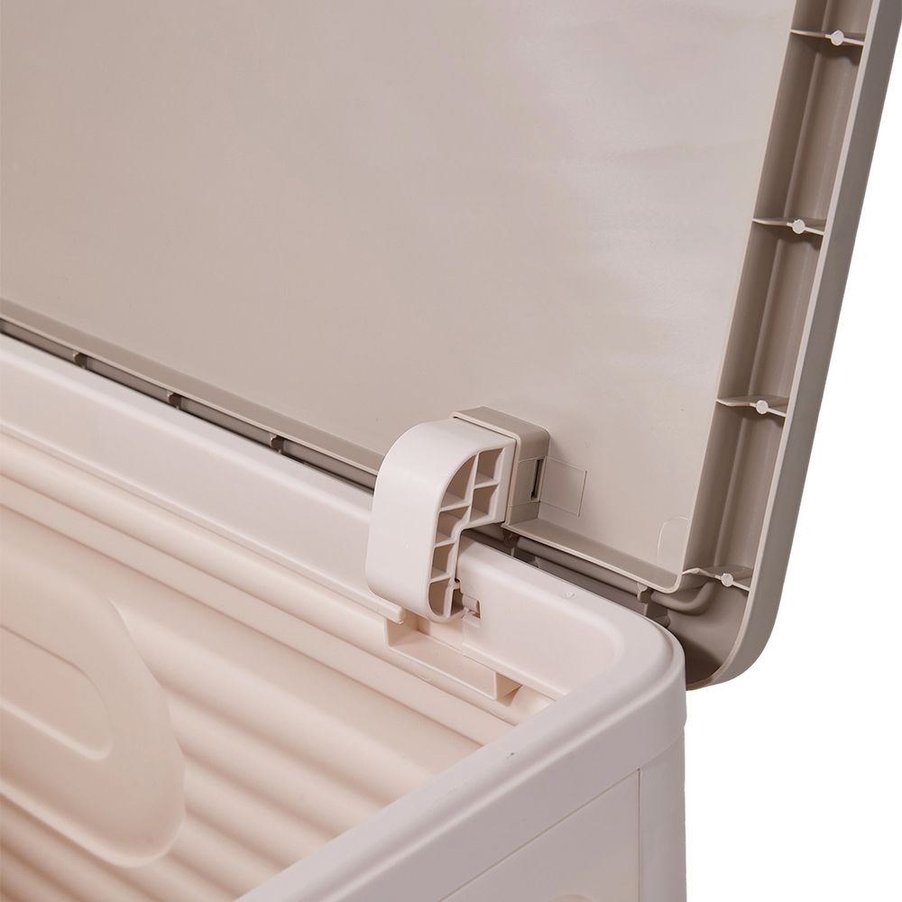 Living and Home 120L Cream Foldable Storage Box with Wheels and Lid Image 4