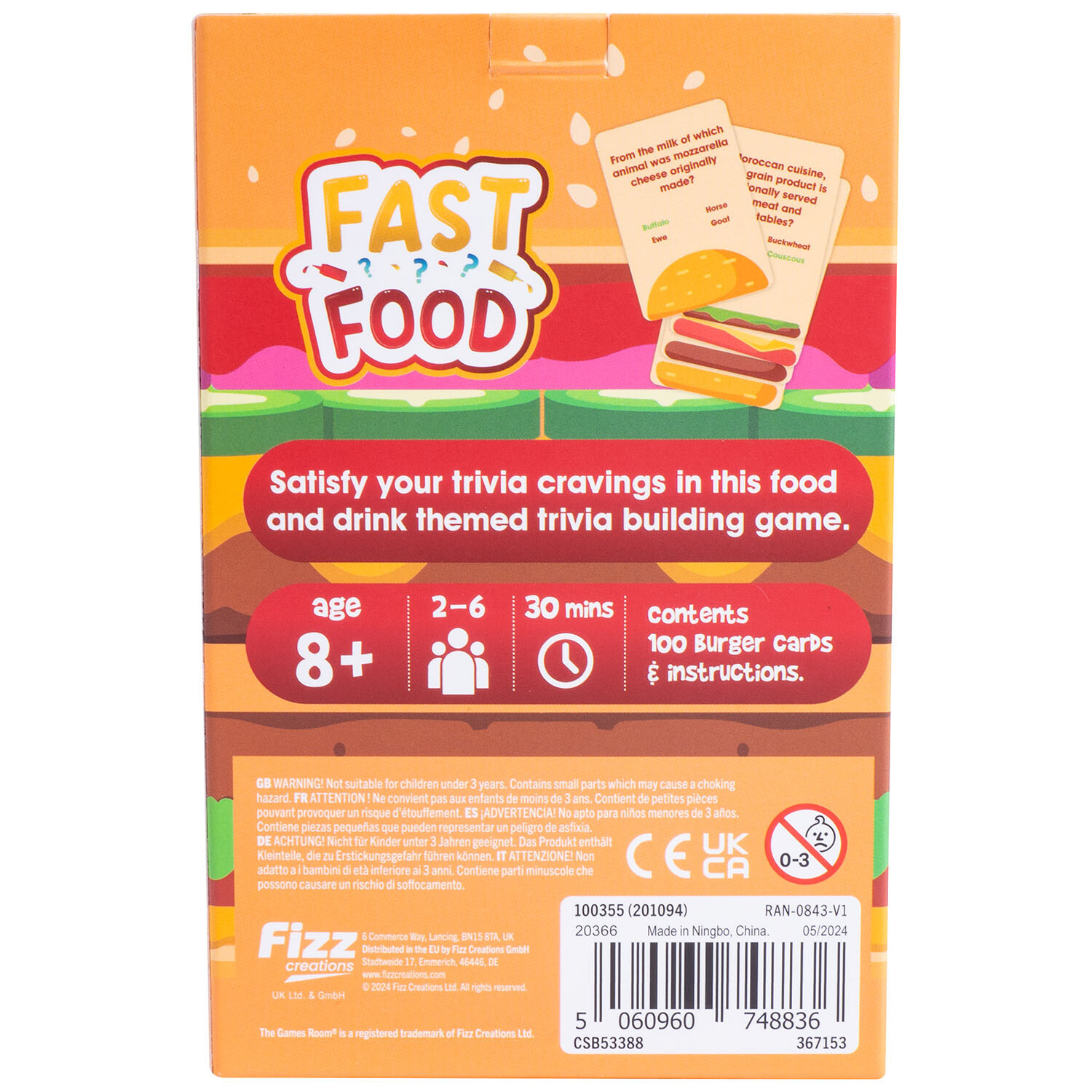 Fast Food Card Game - Multicolour Image 2