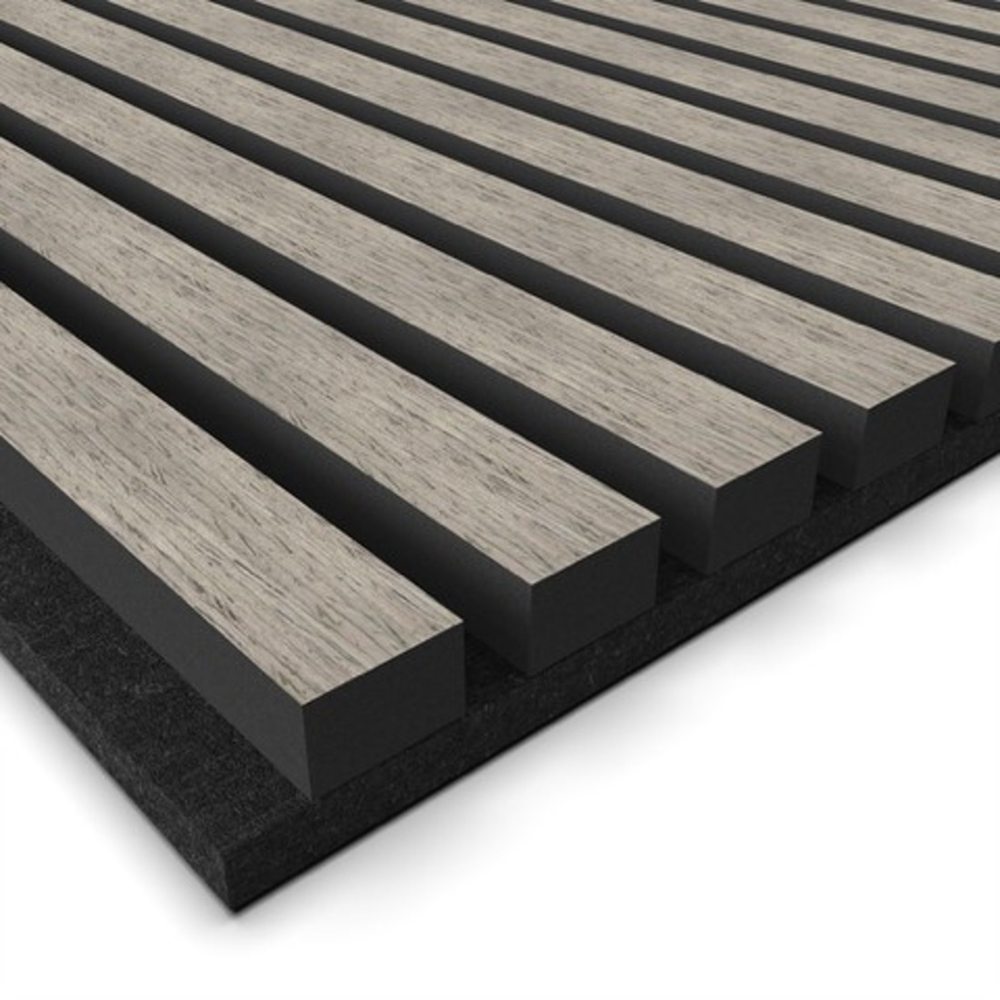 Home Treats Light Grey Wooden 3D Acoustic Wall Panel 60 x 120cm Image 3