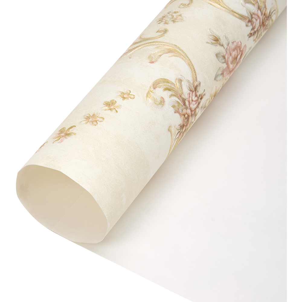 Living and Home Floral Pattern 3D Embossed Cream Non-Pasted Non-Woven Wallpaper Image 4