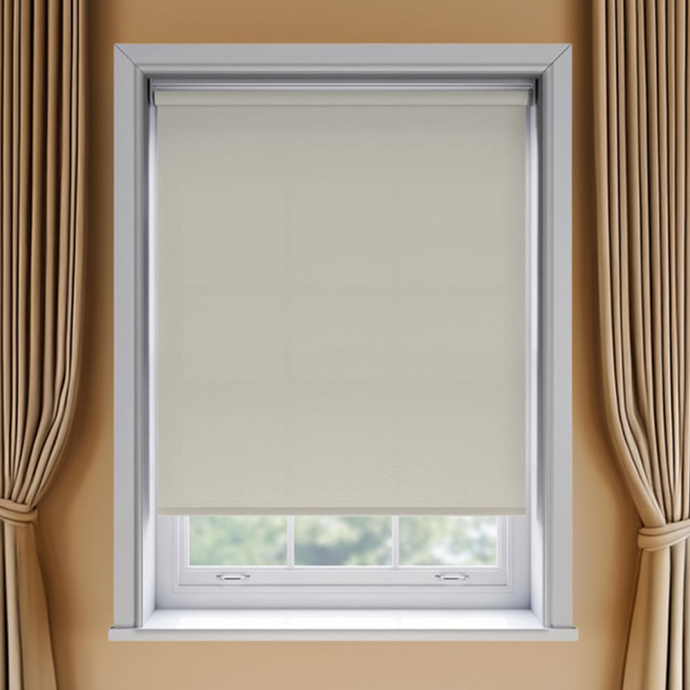 New Edge Blinds Thermal Blackout Roller Blind Oyster 90cm Image 1