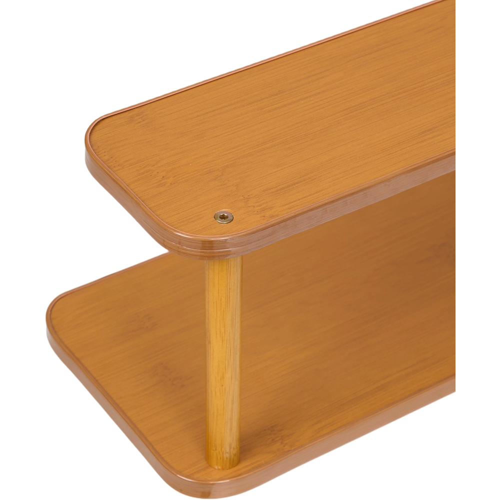 Living and Home 2 Shelf Natural Bamboo Compact Desktop Storage Rack Image 6