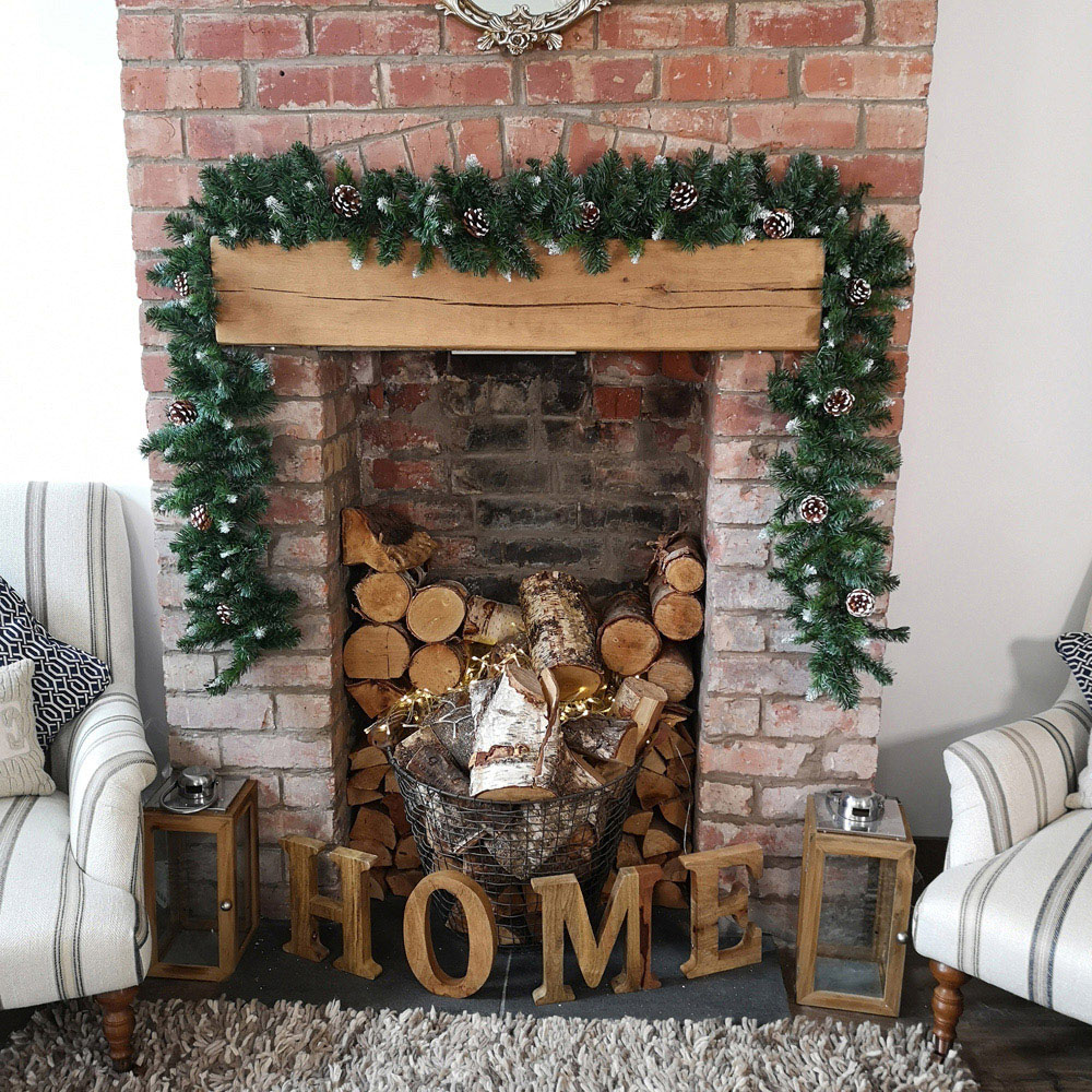 Samuel Alexander King Fir Snow Tipped Christmas Garland with Pine Cones 270cm Image 6