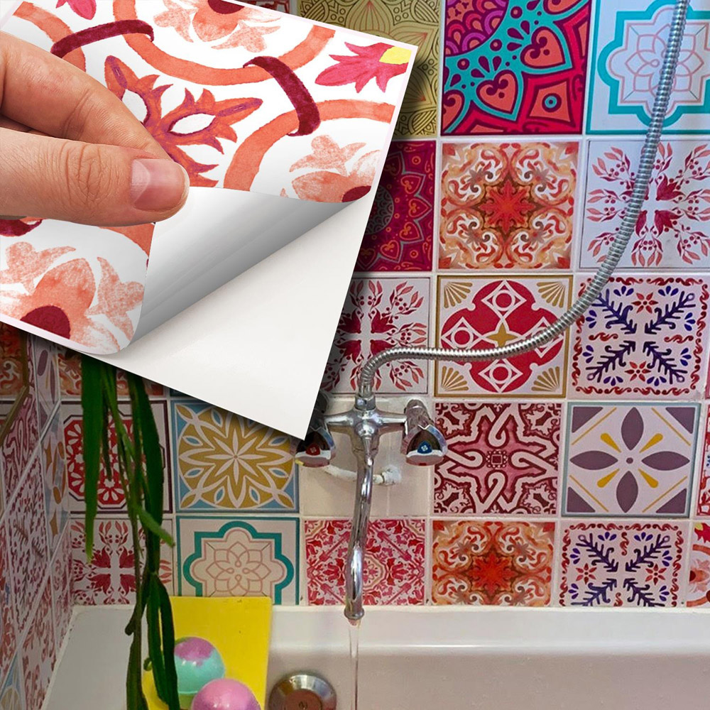 Walplus Multicolour Mandalas Mixed Wall Tile Sticker 15 x 15cm 72 Pack Image 7