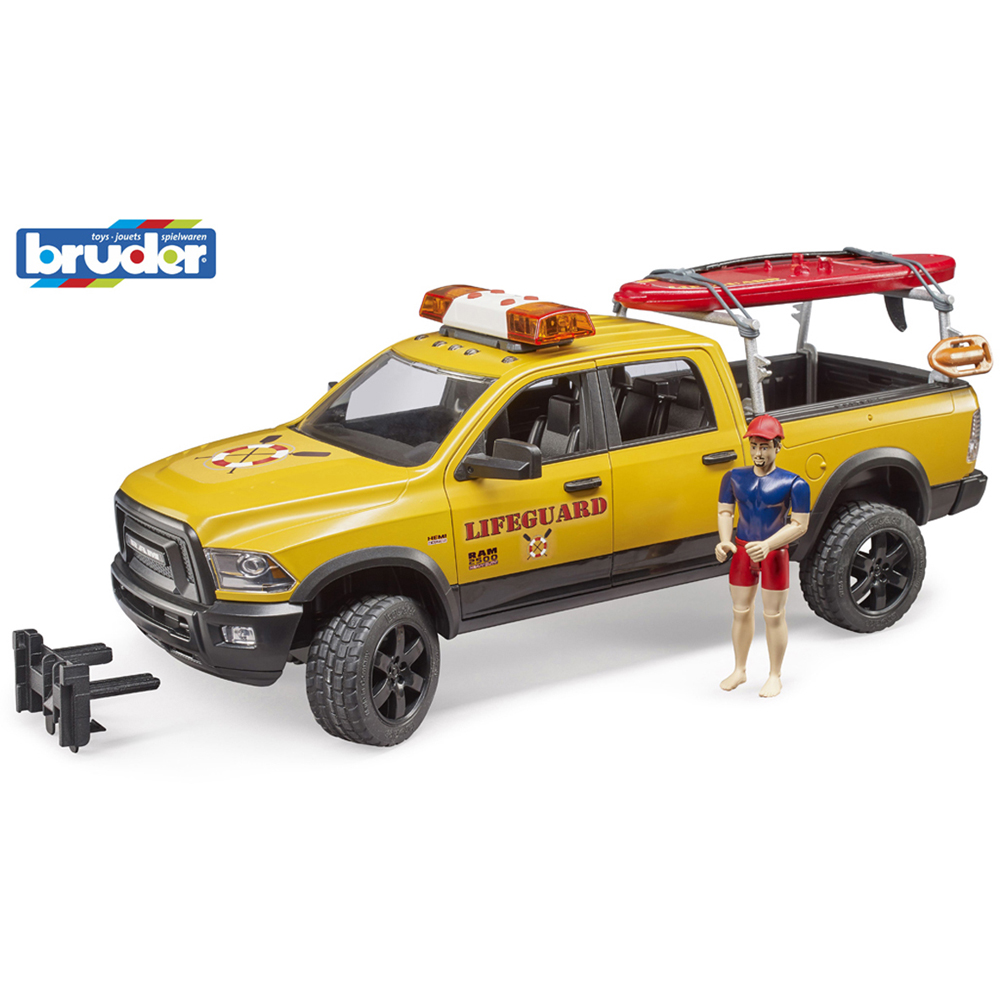 Bruder Kids RAM 2500 Power Wagon Lifeguard with Figure and Stand-Up Paddleboard Playset Model Image 2