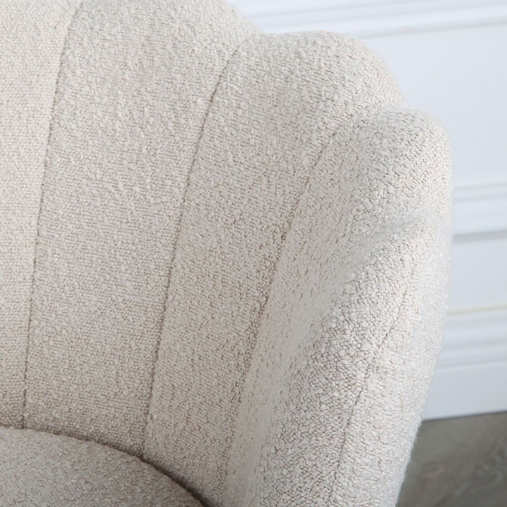 Flora Cream Boucle Accent Chair with Black Legs Image 5