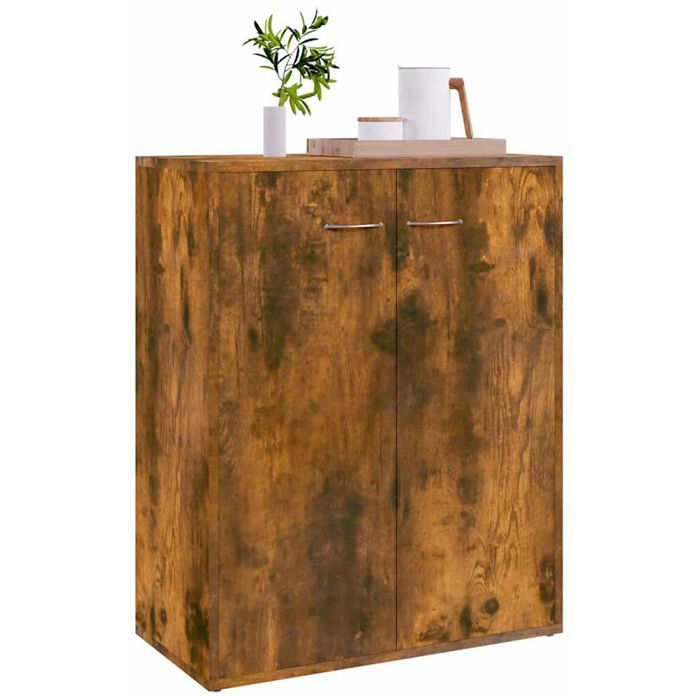 vidaXL 2 Door Smoked Oak Sideboard Image 3