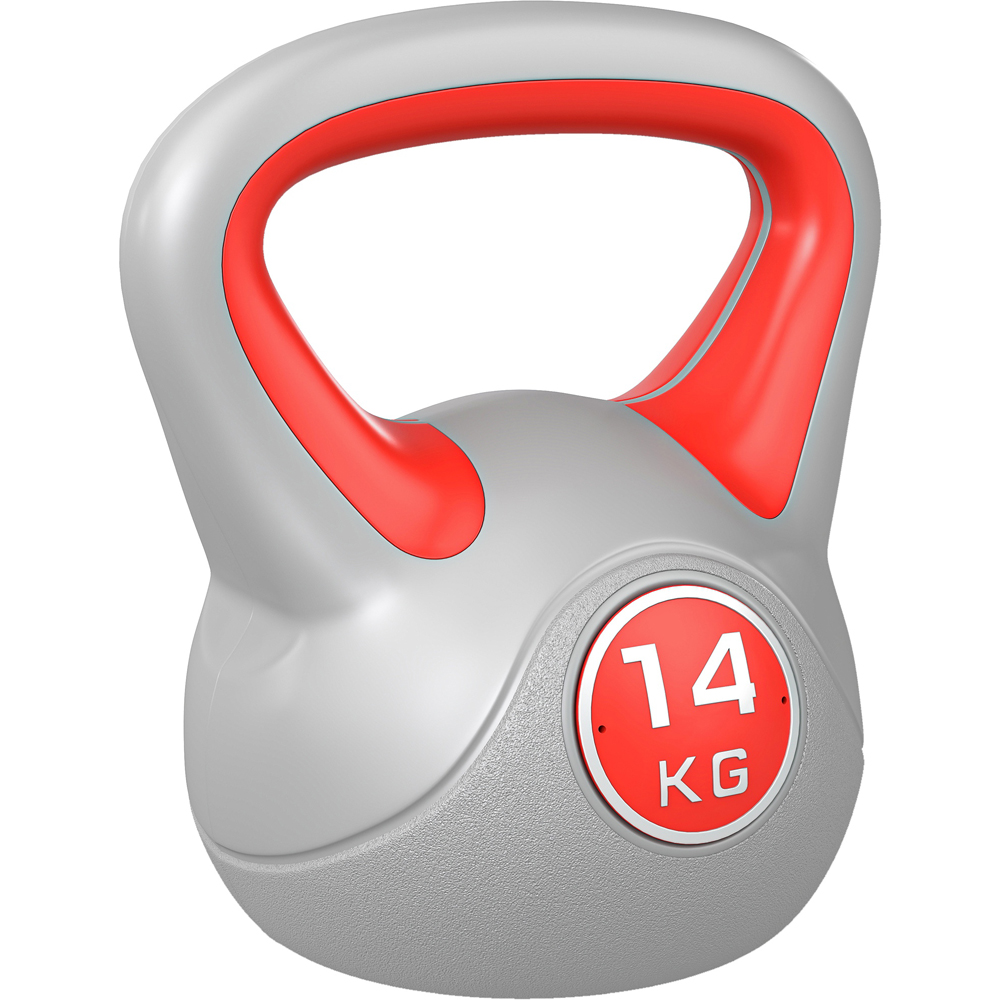 SPORTNOW Red and Grey Kettlebell with Handle 14kg Image 1