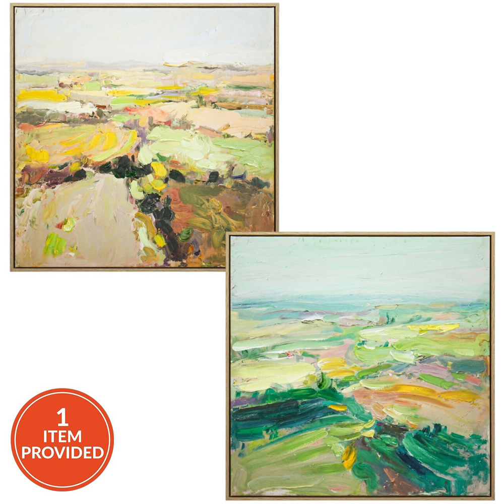 Hand-Painted Abstract Landscape Framed Wall Art Image 1
