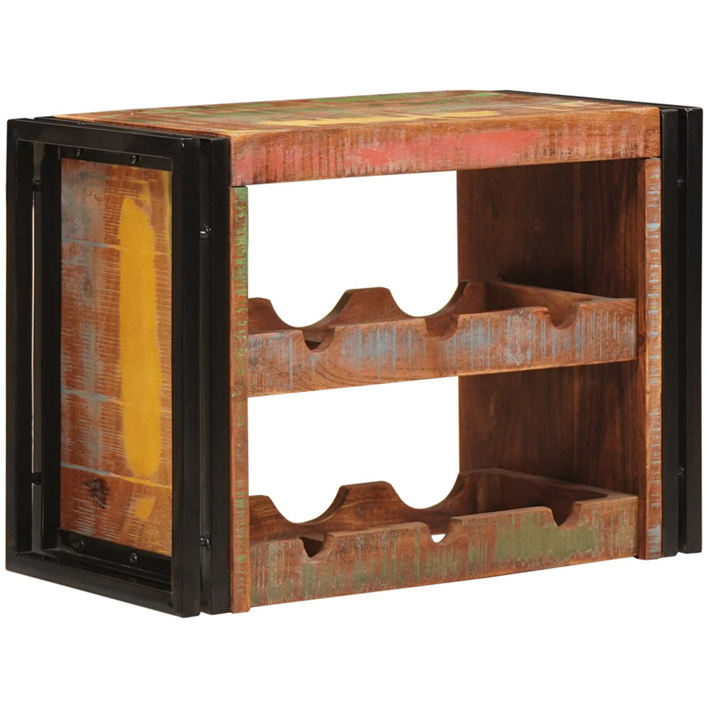 vidaXL 6 Bottle Brown Solid Reclaimed Wood Wall Mounted Wine Rack Image 3