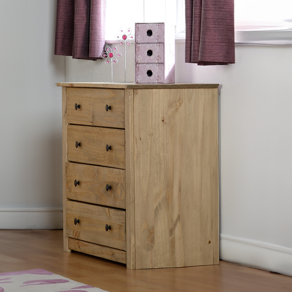 Seconique Panama Natural Wax 4 Drawer Chest of Drawers Image 7