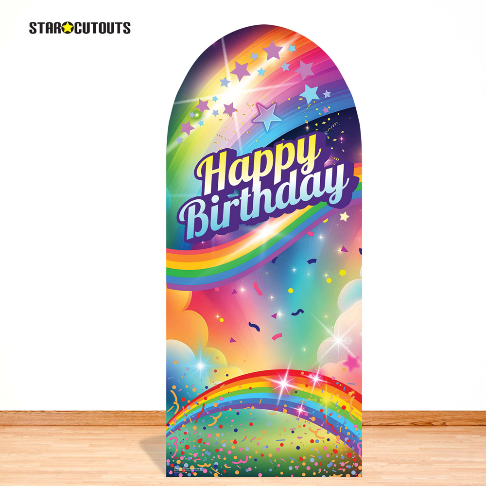 Star Cutouts Rainbow Birthday Backdrop Sailboard Cardboard Cutout 185 x 80cm Image 4