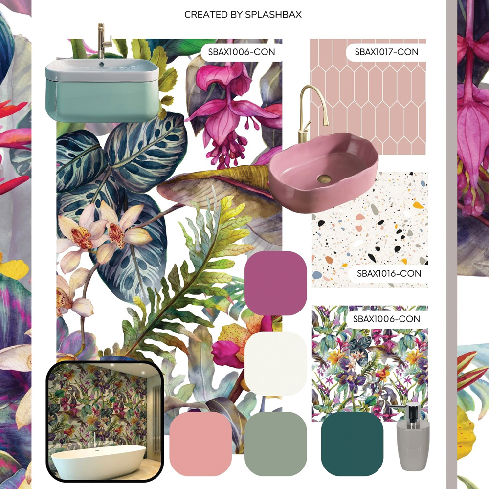 Splashbax Premium Artisan Floral Dream Acrylic Bathroom Wall Panel 2400 x 800mm Image 8