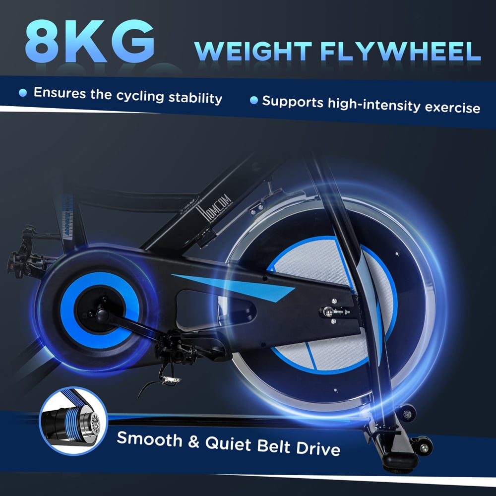 HOMCOM Black Adjustable Resistance Exercise Bike Image 6
