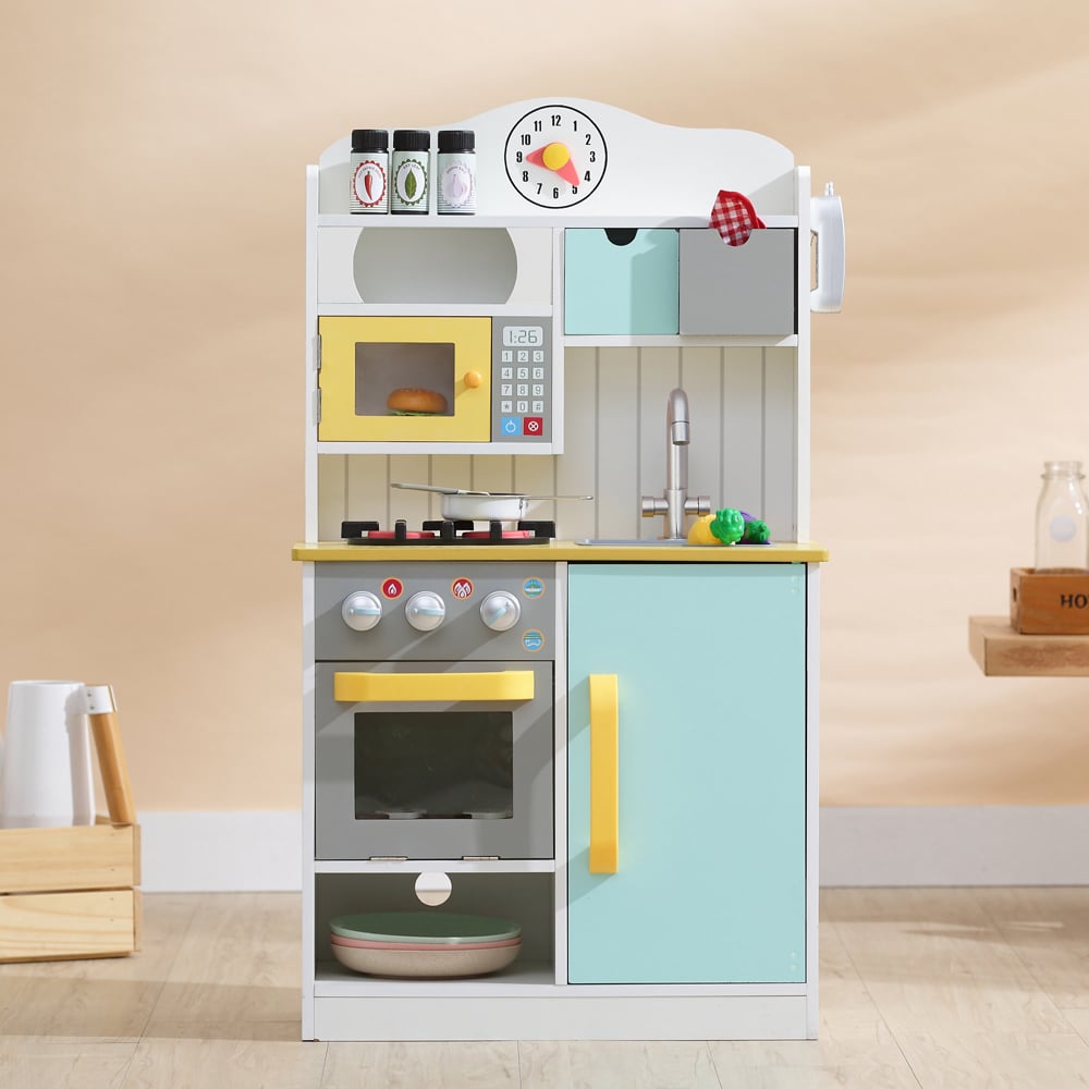 Teamson Kids Little Chef Florence White Green and Yellow Classic Kitchen Play Set Image 2