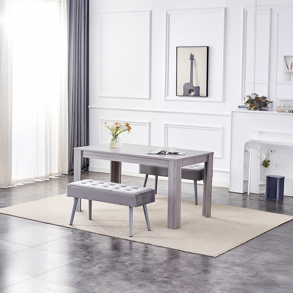 Kosy Koala 4 Seater Dining Set with Bench Grey Velvet Image 3