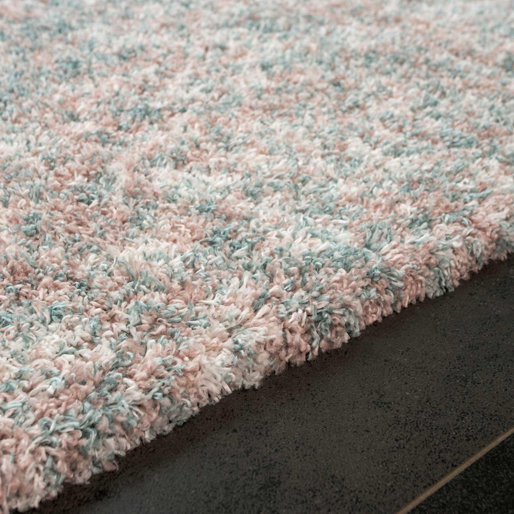 Kukoon Kinsale Light Blue Multicolour Shaggy Mottled Rug 200 x 290cm Image 3