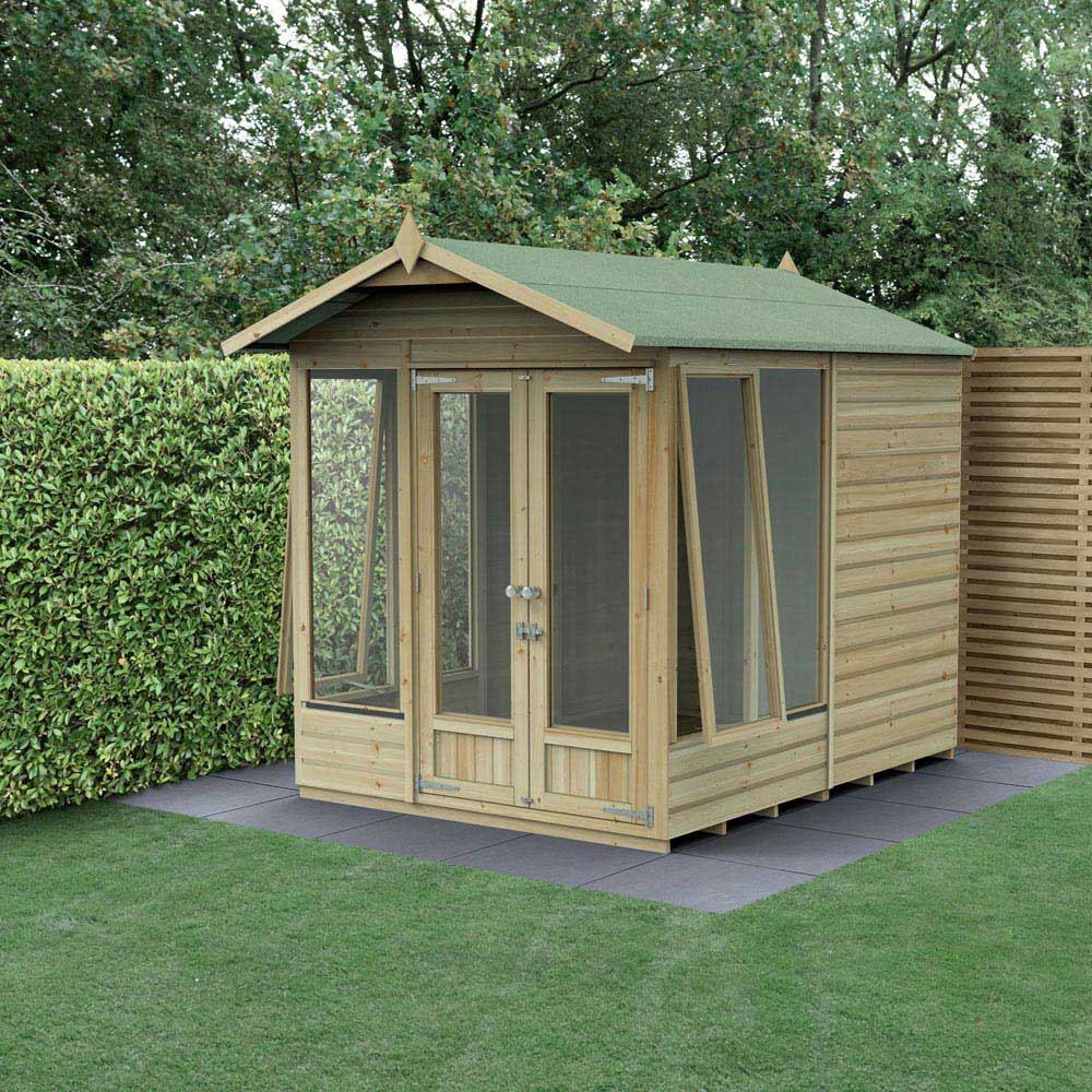 Forest Garden Beckwood 6 x 8ft 2 Opening Shiplap Apex Summerhouse Image 2