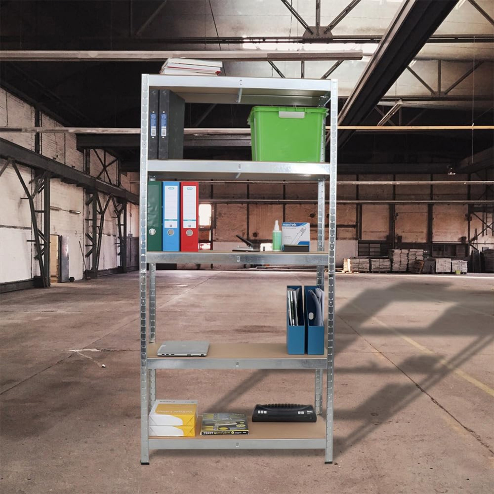 Alivio 5 Shelf Silver Heavy Duty Steel Racking Shelf Unit Image 2