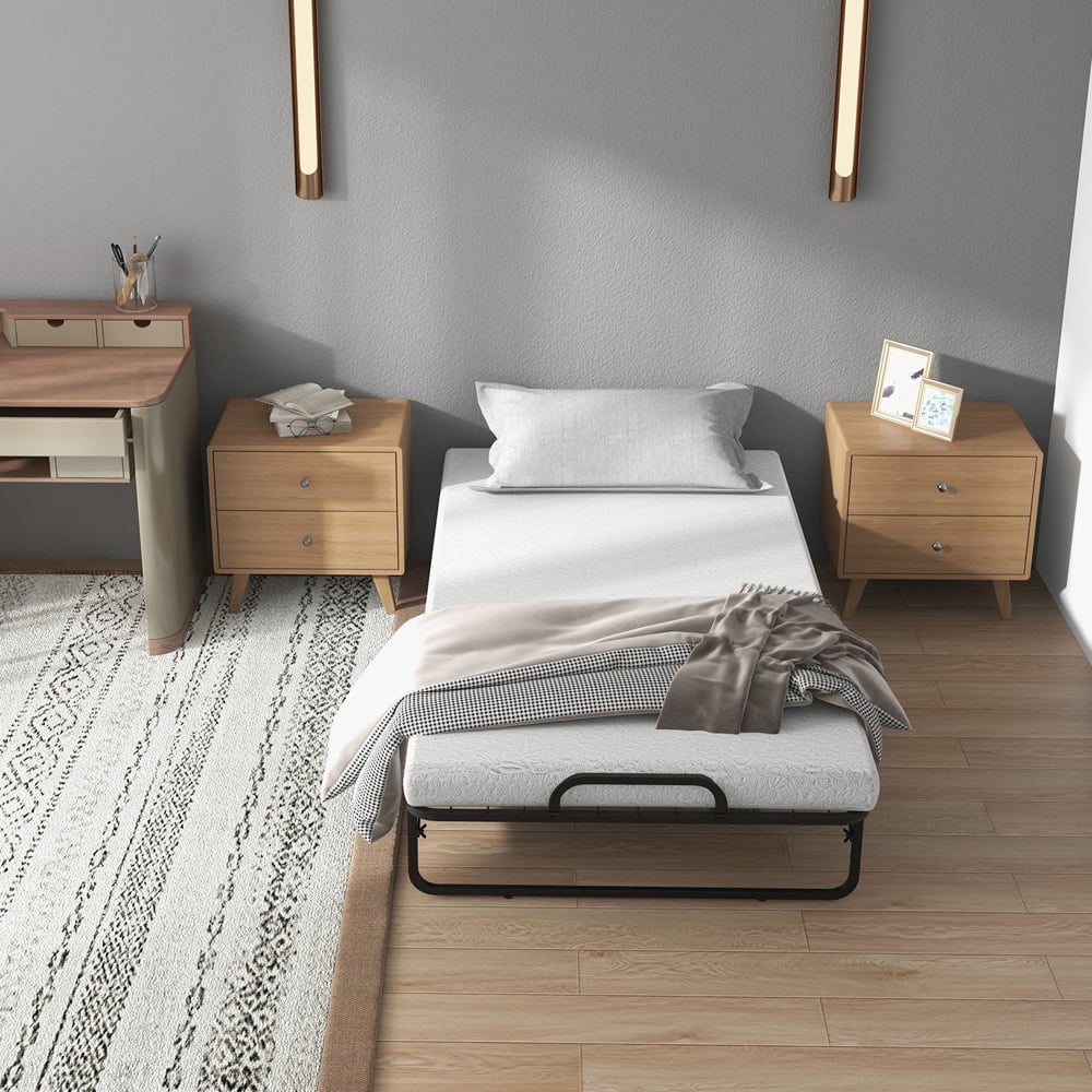 Costway Single Black Folding Bed with Mattress  Image 3