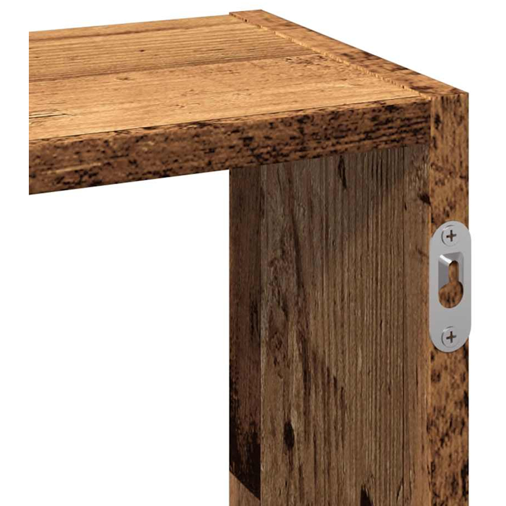 vidaXL 6 Open Shelf Old Wood Wall Shelf Image 7