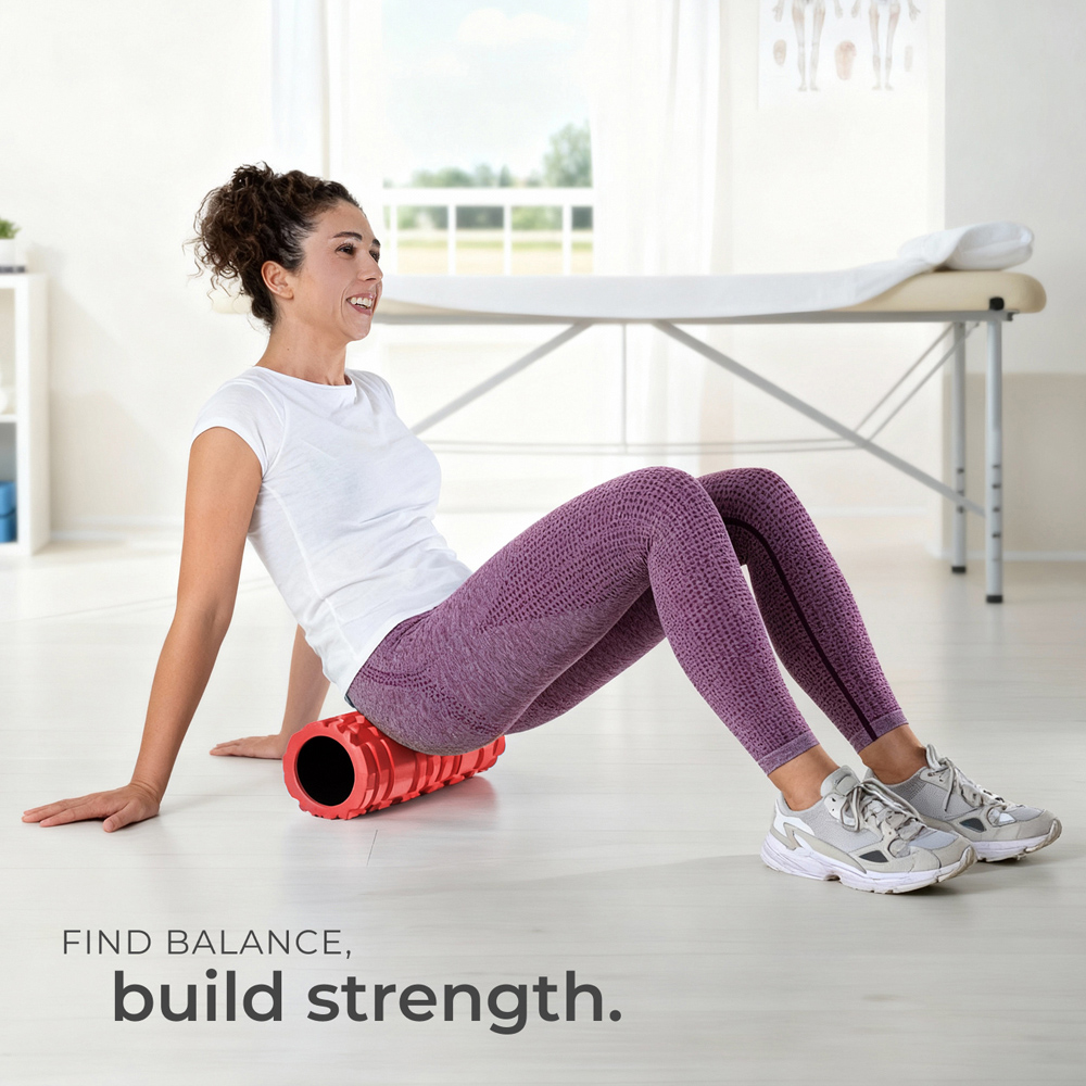 tectake Red Textured Surface Foam Roller 2 Pack Image 8