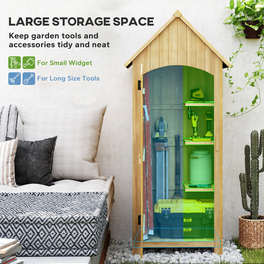 Outsunny 2.1 x 1.5ft 3 Shelf Small Garden Shed Image 7