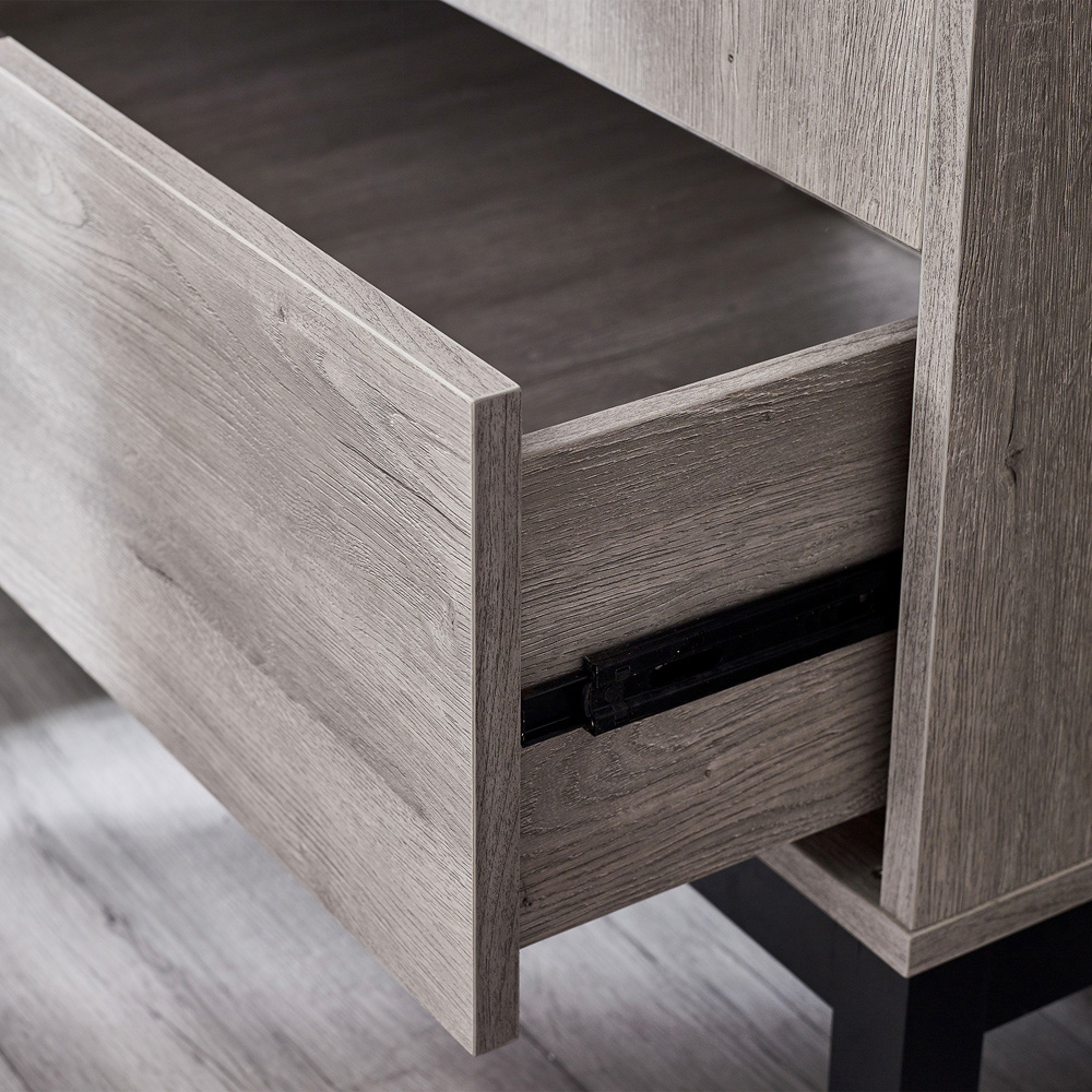 Julian Bowen Bali 2 Door Single Drawer Grey Oak Wardrobe Image 8