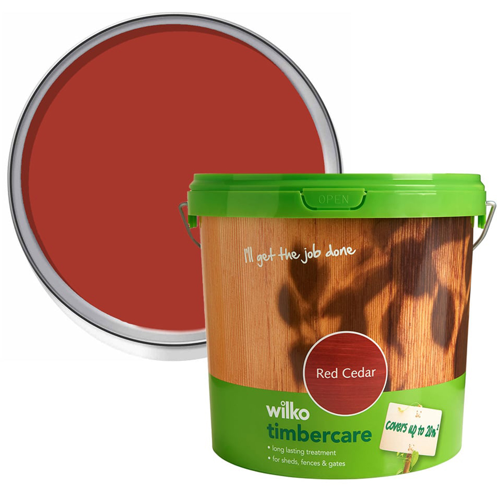 Wilko Timbercare Red Cedar Wood Paint 5L Image 1