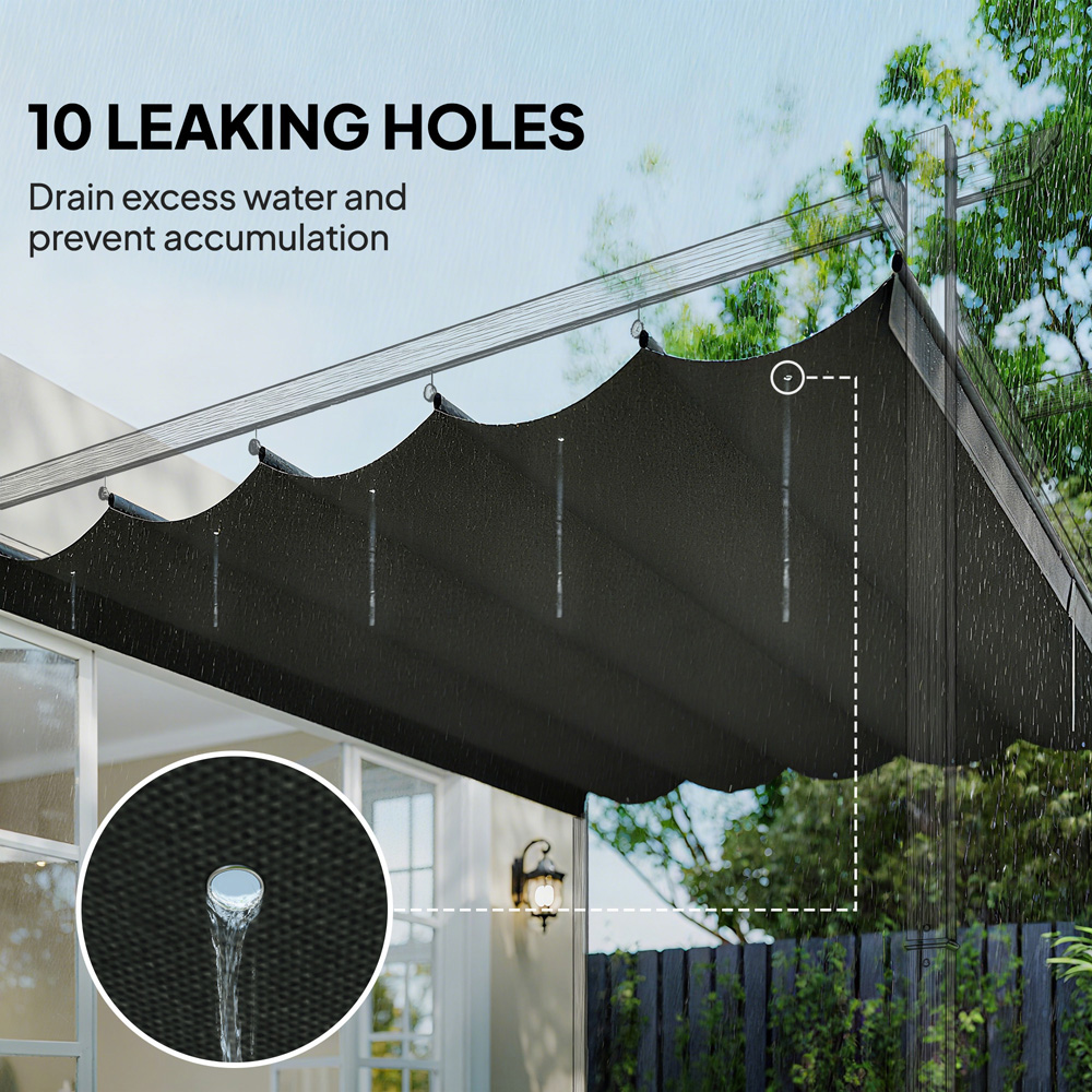 Outsunny 4 x 3m Dark Grey Retractable Pergola Cover Image 6