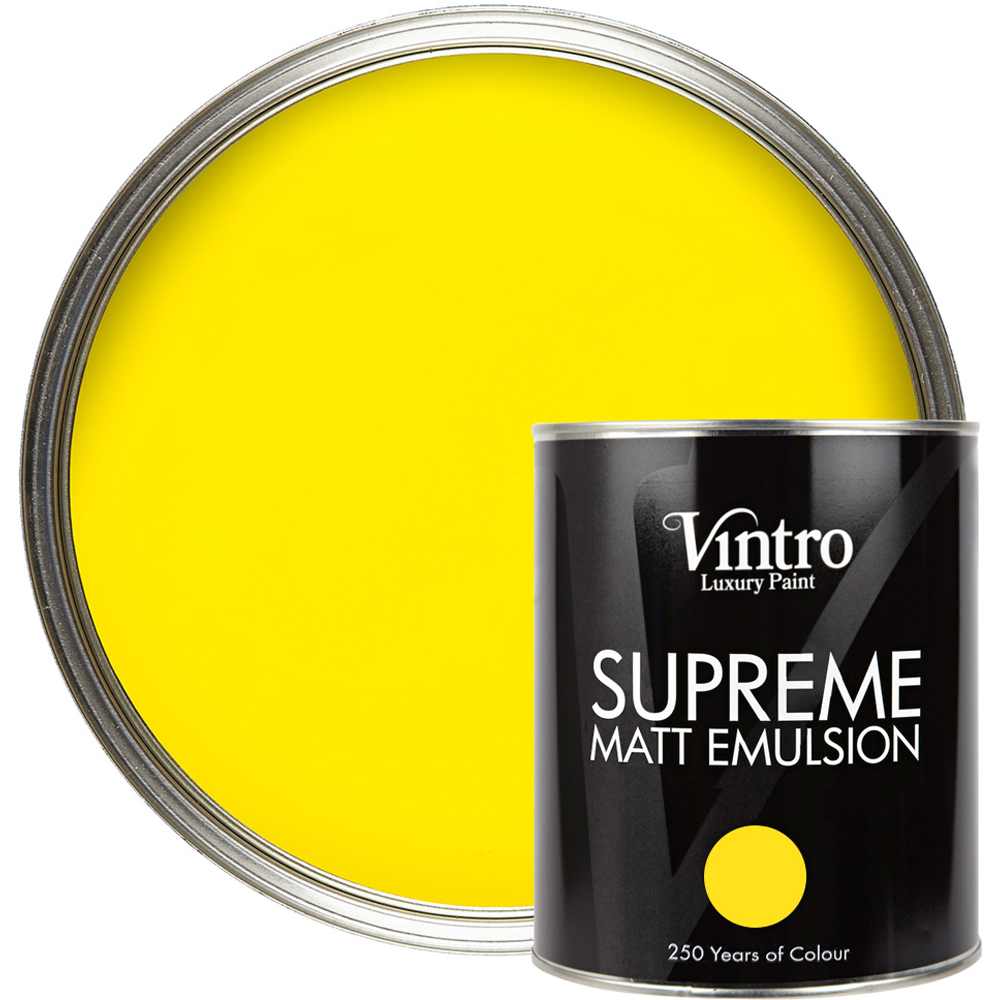 Vintro Paint Osborne Yellow Matt Emulsion Interior Paint 1L Image 1