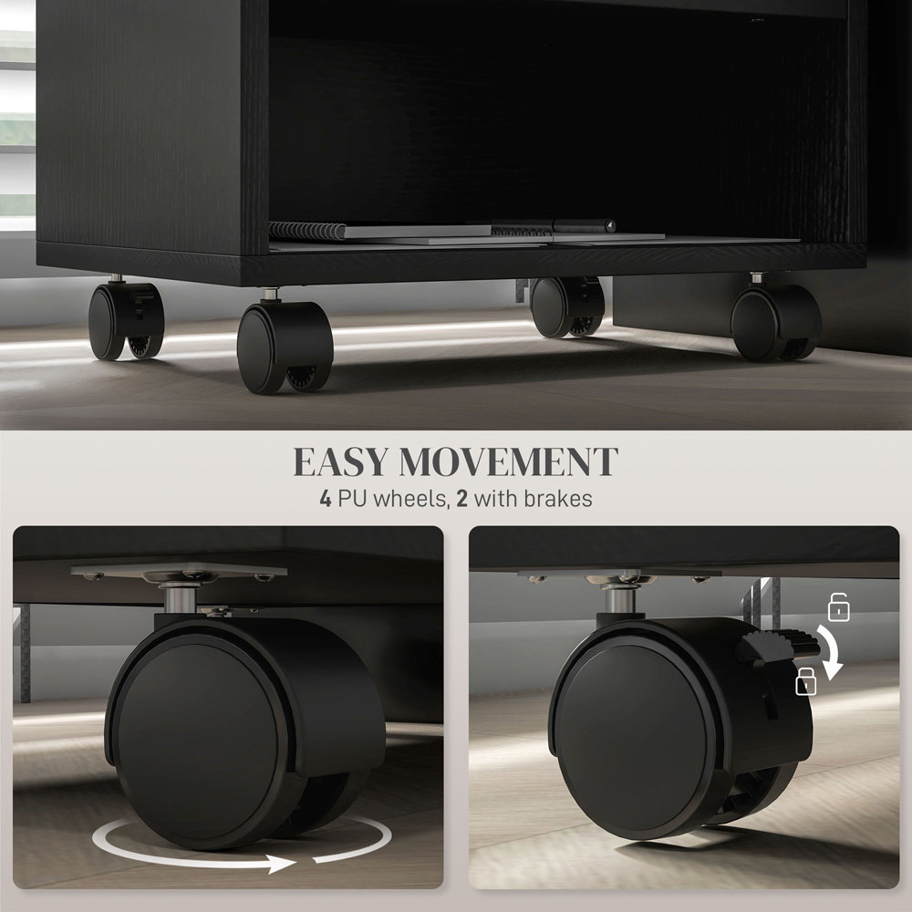 HOMCOM 3 Shelf Black Printer Stand Image 8