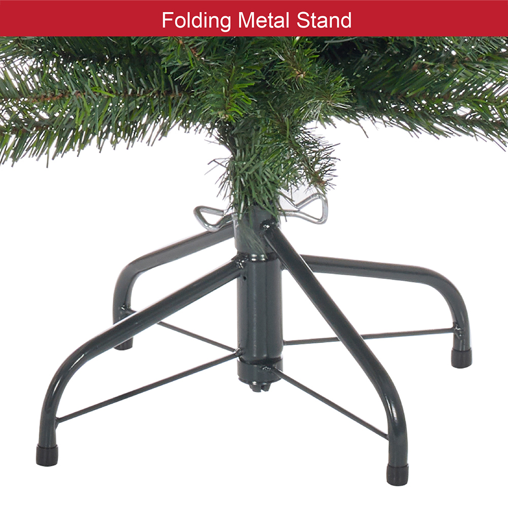The Christmas Workshop Green Pre-Lit Slim Line Christmas Tree 6ft Image 6
