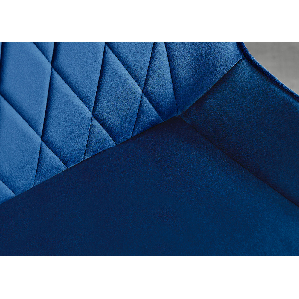Furniturebox Cesano Set of 2 Navy Blue and Black Velvet Dining Chair Image 7