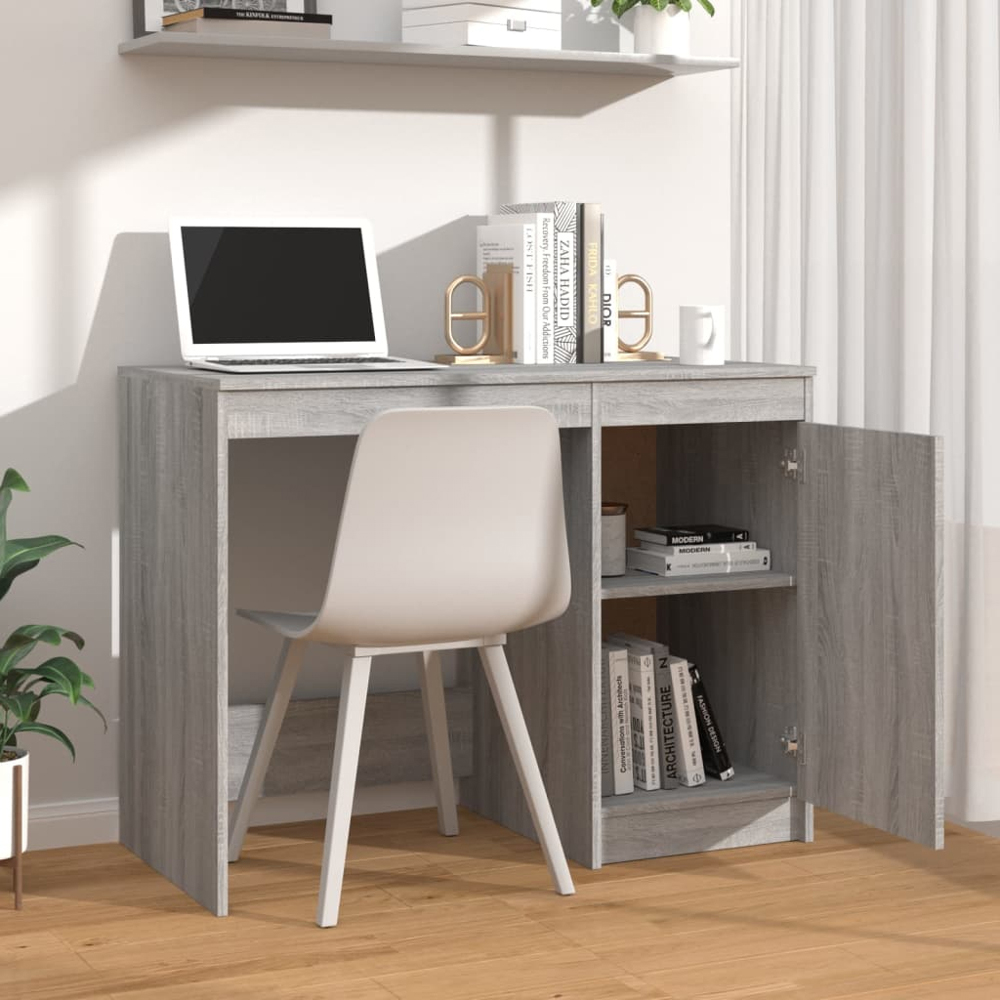 vidaXL Single Door Computer Desk Grey Sonoma Image 6