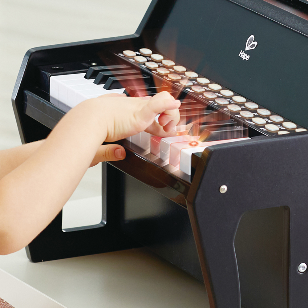 Hape Learn with Lights Black Piano with Stool Image 7