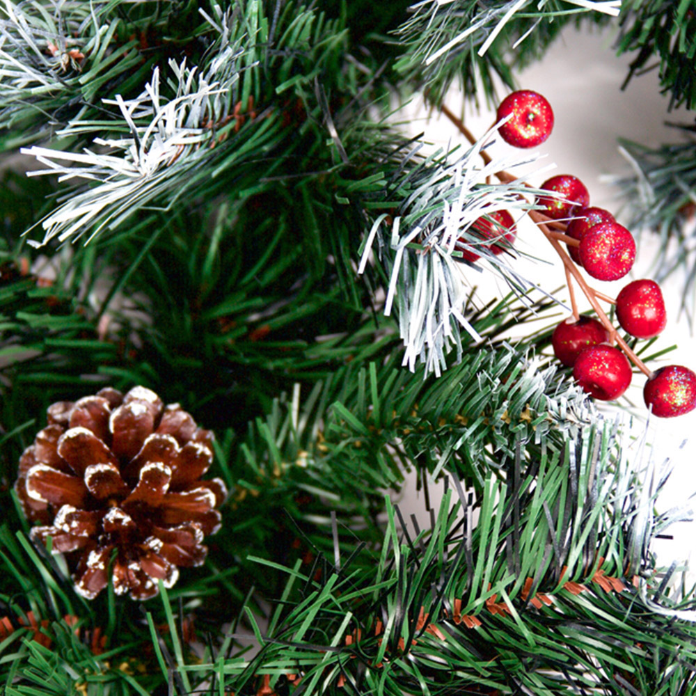 Best Artificial Frosted Deluxe Christmas Garland with Pine and Spruce Tips 270cm Image 2