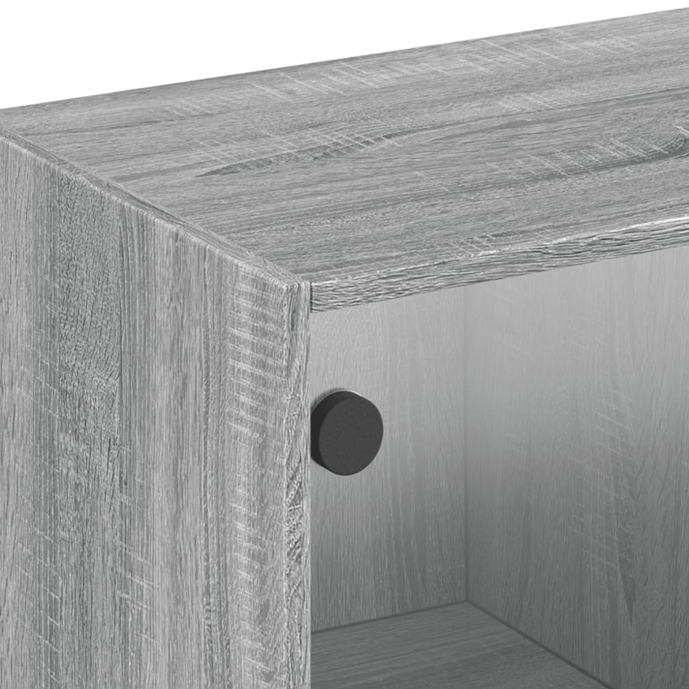 vidaXL 3 Door Grey Sonoma Glass Wall Cabinet Image 9