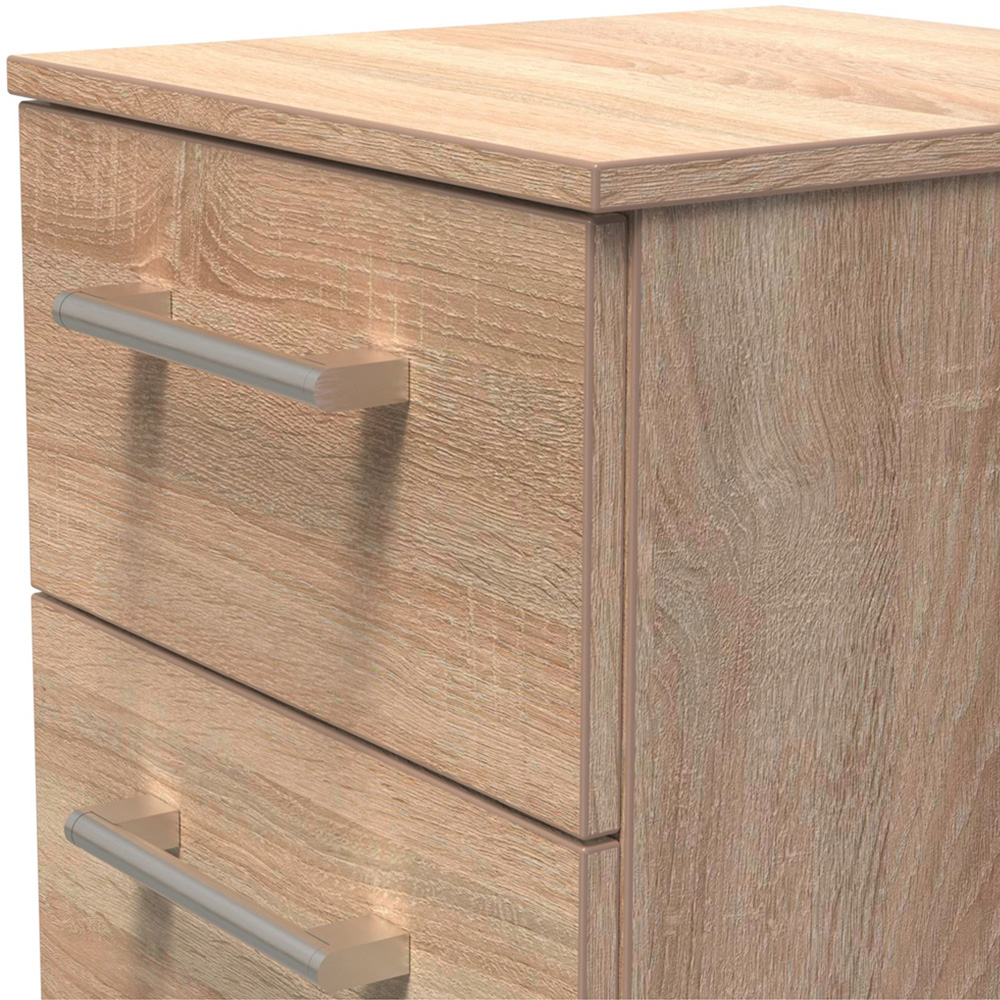 Crowndale Devon 3 Drawer Bardolino Oak Bedside Table Image 5