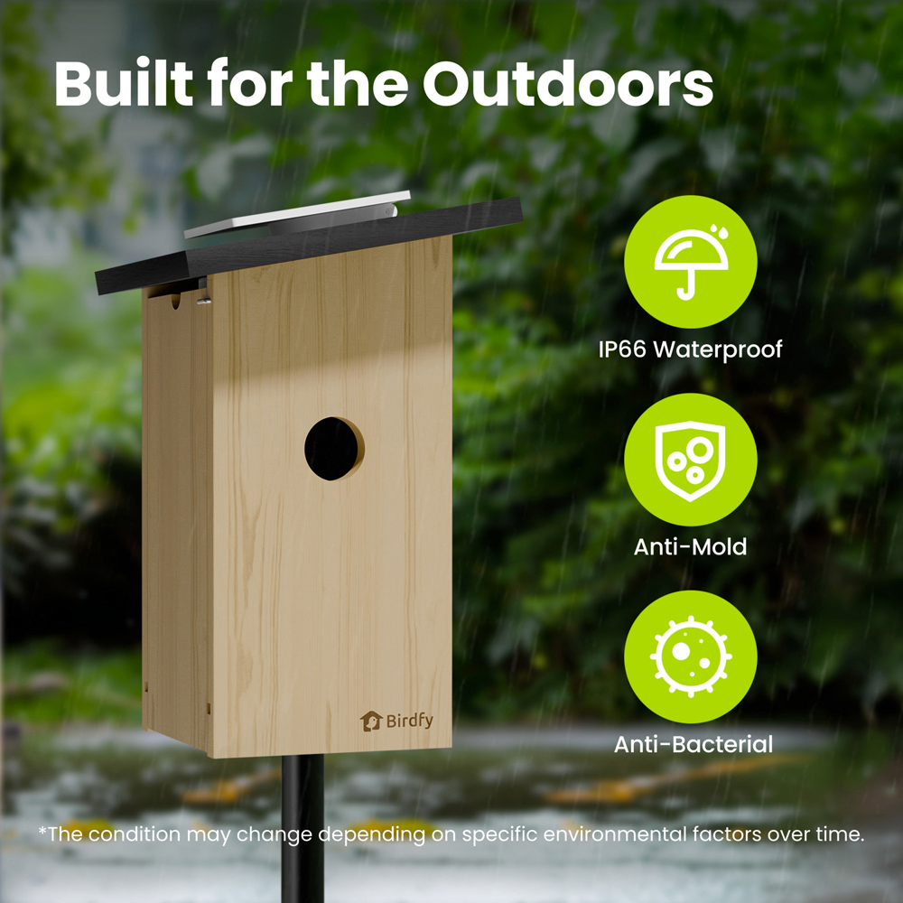 Birdfy Ebony Lite Smart Waterproof Bird House with 1080p FHD AI Camera Image 7