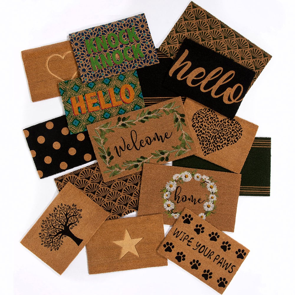 Eselle Astley Star Embossed Natural Coir Door Mat 40 x 60cm Image 7