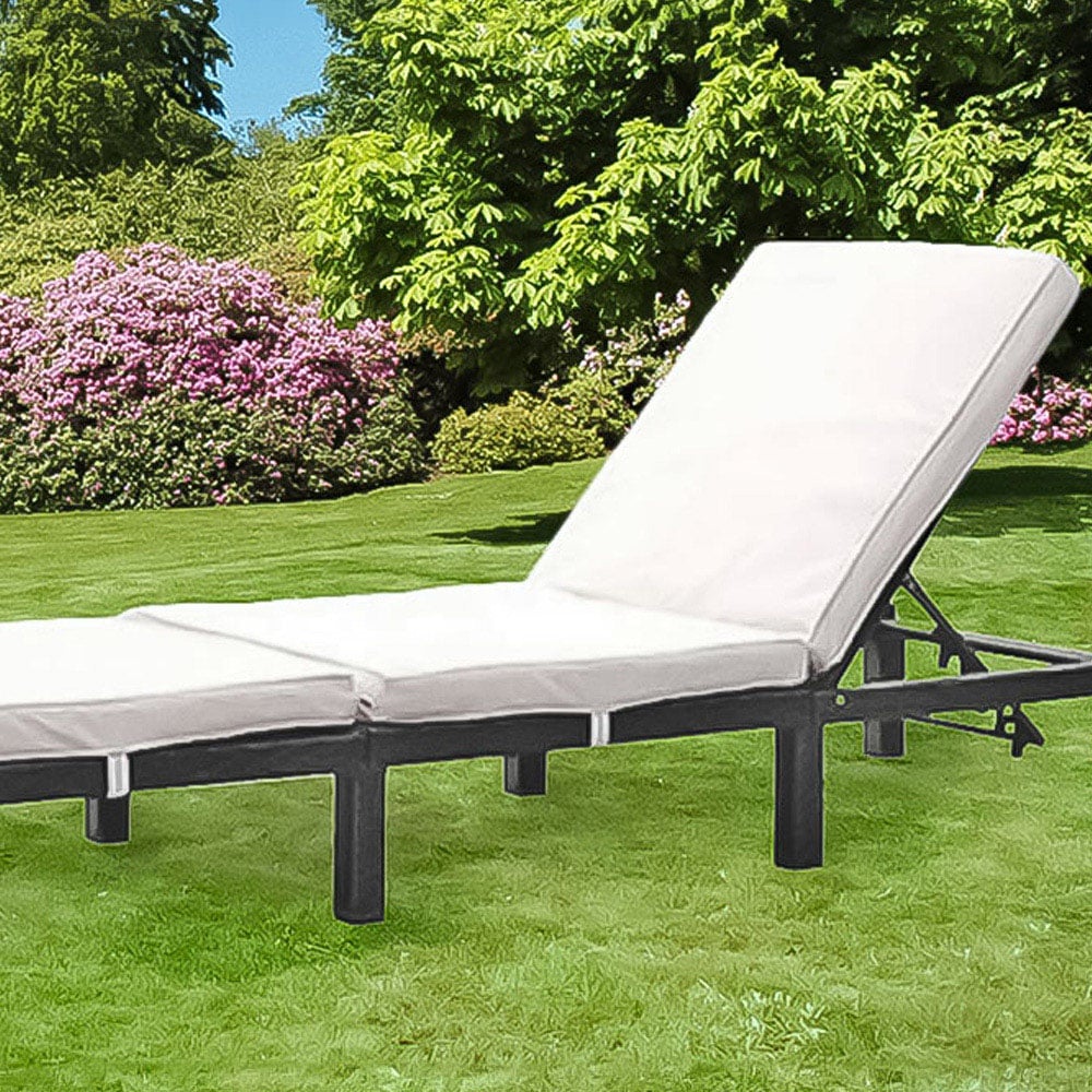 Brooklyn Outdoor Grey Rattan Reclining Sun Lounger Image 2