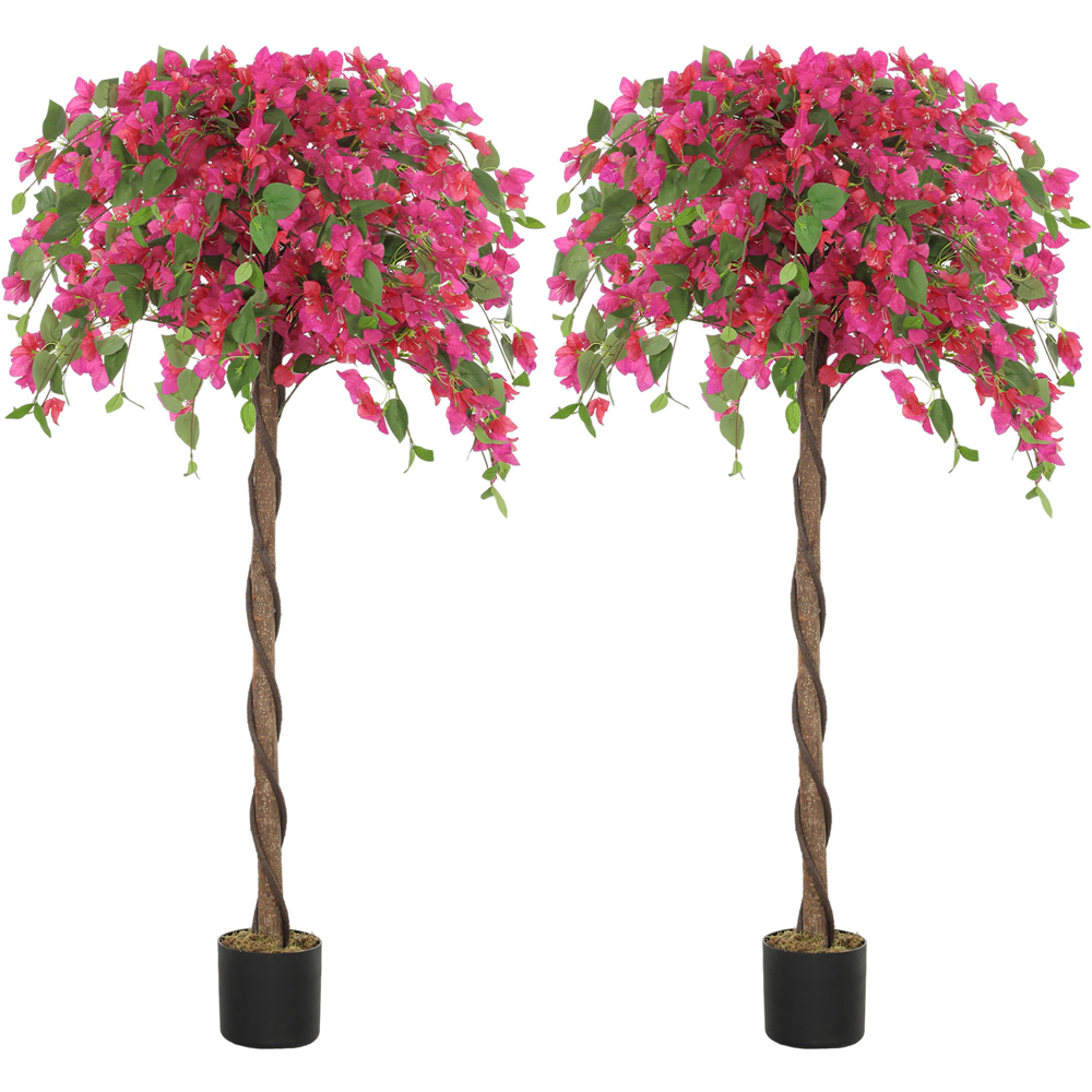 Portland Purple and Red Murraya Flower Artificial Plant in Pot 2 Pack Image 1