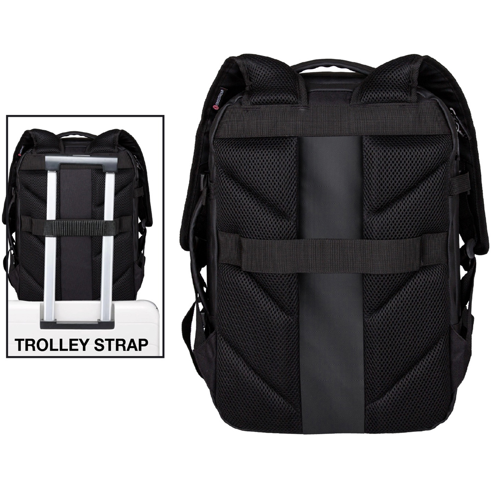 Crossgear ITour Black Compact Underseat Backpack with Built-in Charging Port and Vacuum 45cm Image 6