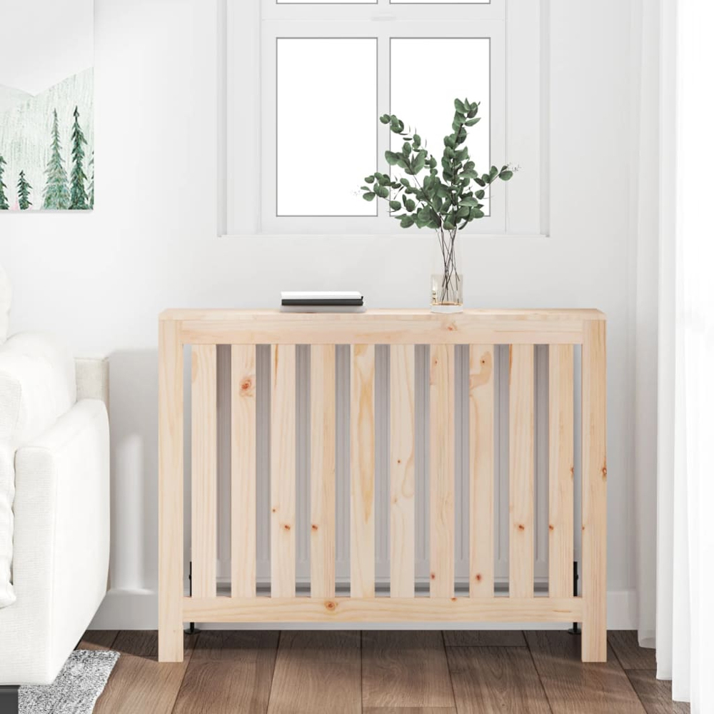 vidaXL Natural Pine Wood Radiator Cover 840 x 1085mm Image 2